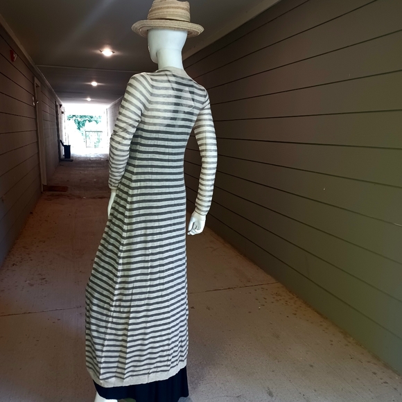 NWT Anthropologie Striped Wool Blend Open Front Duster Cardigan - Picture 2 of 11